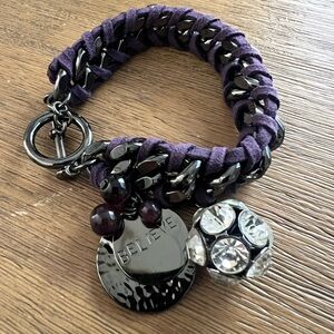 Suede bracelet with charms